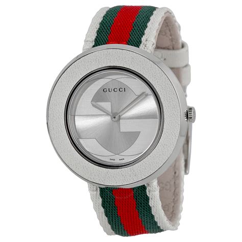 gucci u play silver watch|gucci silver watch ladies.